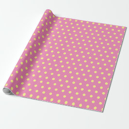 Polka Dot Wrapping Papier (roze & zacht geel)