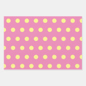 Polka Dot Wrapping Papier (roze & zacht geel) Inpakpapier Vel (Voorkant 3)