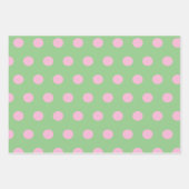 Polka Dot Wrapping Papier (Sage Green & Pastel Pin Inpakpapier Vel (Voorkant 3)