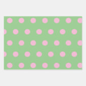 Polka Dot Wrapping Papier (Sage Green & Pastel Pin Inpakpapier Vel (Voorkant 2)