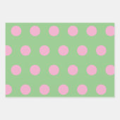 Polka Dot Wrapping Papier (Sage Green & Pastel Pin Inpakpapier Vel (Voorkant)