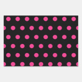 Polka Dot Wrapping Papier (Zwart & Neon Roze) Inpakpapier Vel (Voorkant 3)