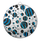 Polka Dot Zebra Black en Blue Pattern Dartbord (Voorkant)