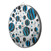 Polka Dot Zebra Black en Blue Pattern Dartbord (Voorkant Rechts)