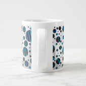 Polka Dot Zebra Black en Blue Pattern Grote Koffiekop (Achterkant)