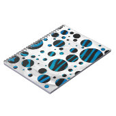 Polka Dot Zebra Black en Blue Pattern Notitieboek (Linkerzijde)