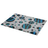 Polka Dot Zebra Black en Blue Pattern Snijplank (Hoek)