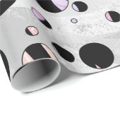 Polka Dot Zebra Black en Pink Cadeaupapier (Rol Hoek)