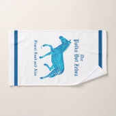 Polka Dot Zebra English Pub - Blue Handdoek (Handdoek)