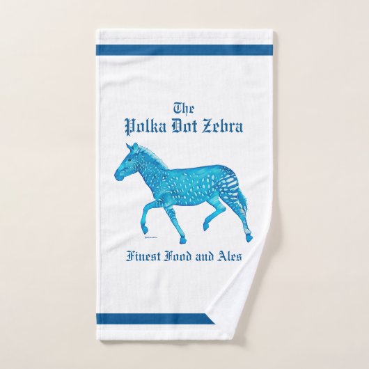 Polka Dot Zebra English Pub - Blue Handdoek (Handdoek)