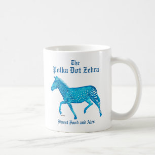 Polka Dot Zebra English Pub - Blue Koffiemok