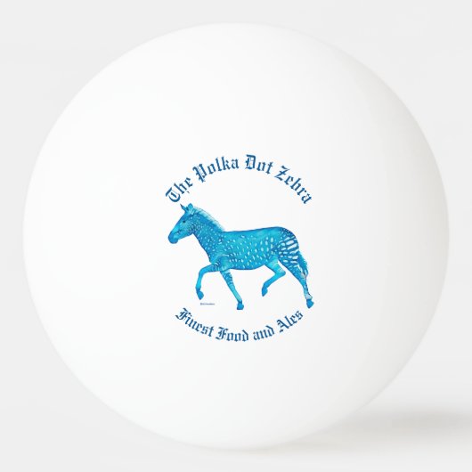 Polka Dot Zebra English Pub - Blue Pingpongbal (Voorkant)