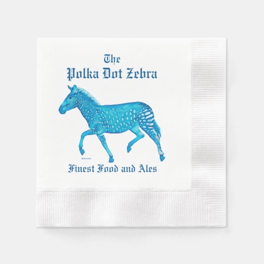 Polka Dot Zebra English Pub - Blue Servet (Voorkant)