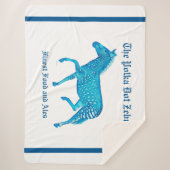 Polka Dot Zebra English Pub - Blue Sherpa Deken (Voorkant)