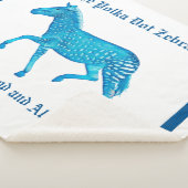 Polka Dot Zebra English Pub - Blue Sherpa Deken (3/4)