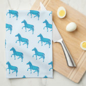 Polka Dot Zebra English Pub - Blue Theedoek (Quarter Fold)