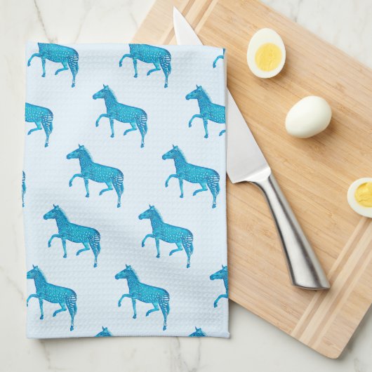 Polka Dot Zebra English Pub - Blue Theedoek (Quarter Fold)