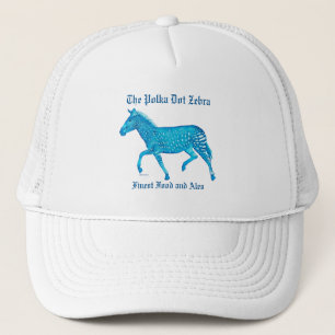 Polka Dot Zebra English Pub - Blue Trucker Pet