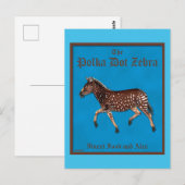 Polka Dot Zebra English Pub Briefkaart (Voorkant / Achterkant)