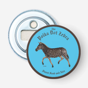 Polka Dot Zebra English Pub Button Flesopener