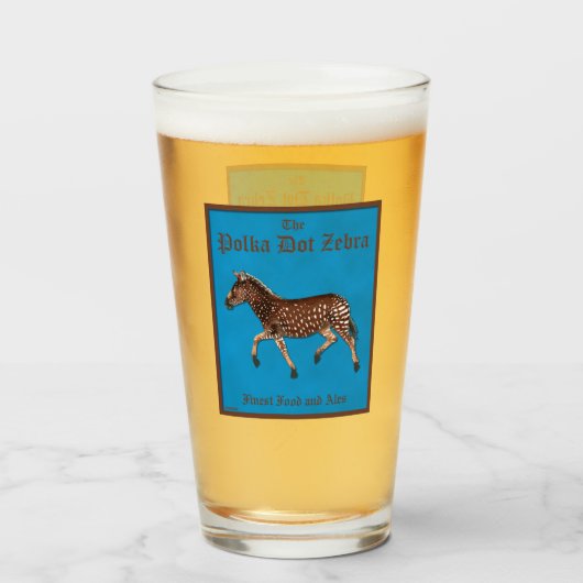 Polka Dot Zebra English Pub Glas (Voorkant gevuld)