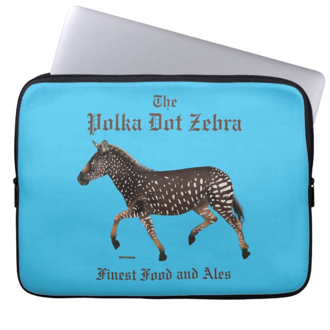 Polka Dot Zebra English Pub Laptop Sleeve (Voorkant)