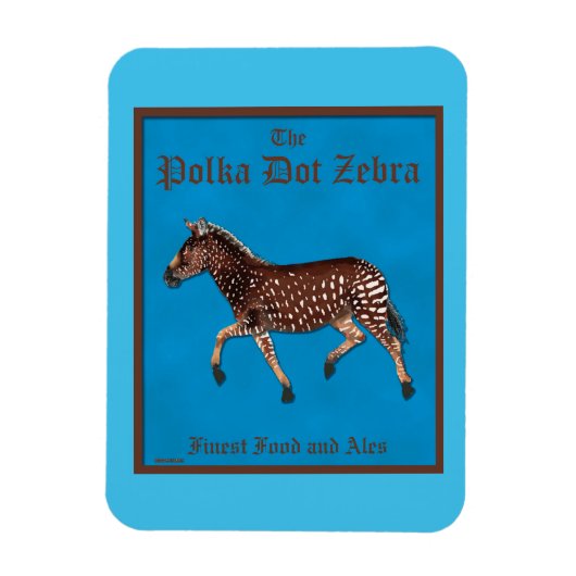Polka Dot Zebra English Pub Magneet (Verticaal)