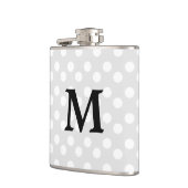 Polka Dot Zilver Grijs Monogram Elegante Heup Flas Heupfles (Links)