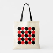 Polka Dot Zwart Rood Polka Dot Tote Bag (Achterkant)
