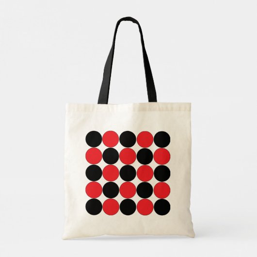 Polka Dot Zwart Rood Polka Dot Tote Bag (Achterkant)