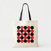 Polka Dot Zwart Rood Polka Dot Tote Bag (Voorkant)