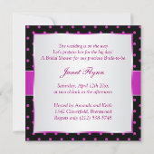 Polka dot zwart-roze bridal Shower Invitation Kaart (Achterkant)