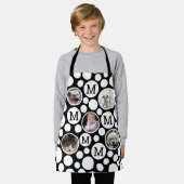 Polka Dot Zwart Wit 5 Foto Unisex Custom Schort (Gedragen)