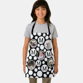 Polka Dot Zwart Wit 5 Foto Unisex Custom Schort (Insitu)