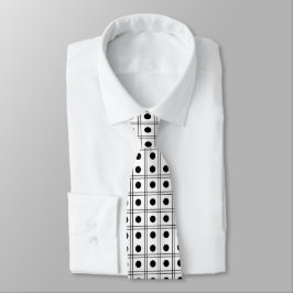 Polka Dot Zwart-wit Check Pattern Stropdas