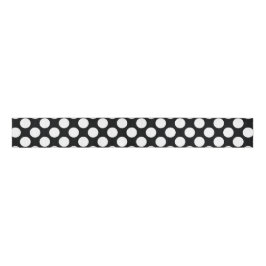 Polka Dot (zwart & wit) Elke maat |  Grosgrain Lint