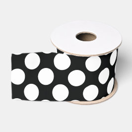 Polka Dot (zwart & wit) Elke maat | Grosgrain Lint