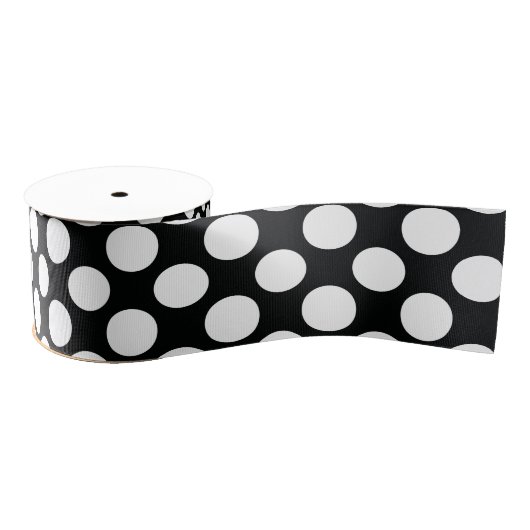 Polka Dot (zwart & wit) Elke maat |  Grosgrain Lint (Spoel)
