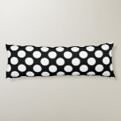 Polka Dot (zwart & wit) Elke maat Lichaamskussen (Achterkant)