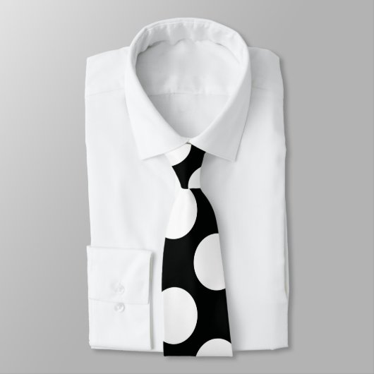 Polka Dot (zwart & wit) Elke maat Stropdas (Gebonden)