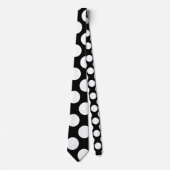 Polka Dot (zwart & wit) Elke maat Stropdas (Voorkant)