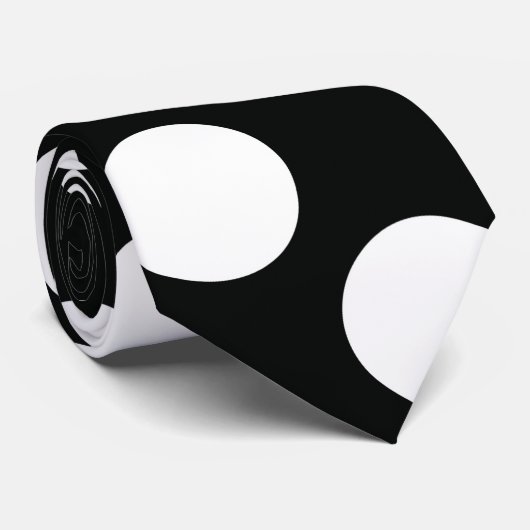 Polka Dot (zwart & wit) Elke maat  Stropdas (Opgerold)