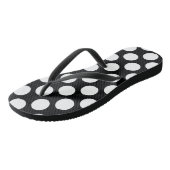 Polka Dot (zwart & wit) Elke maat Teenslippers (Schuin)