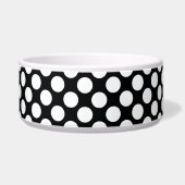 Polka Dot (zwart & wit) Elke maat Voerbakje (Links)