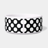 Polka Dot (zwart & wit) Elke maat Voerbakje (Achterkant)