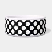 Polka Dot (zwart & wit) Elke maat Voerbakje (Rechts)