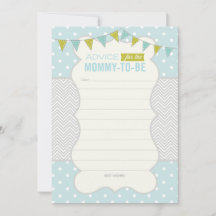 Polka Dota en Chevron Baby shower Advice Kaart