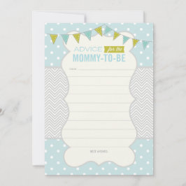 Polka Dota en Chevron Baby shower Advice Kaart