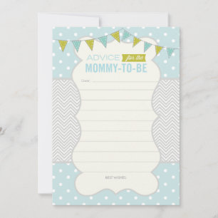 Polka Dota en Chevron Baby shower Advice Kaart