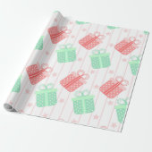 Polka DotGreen en Roze Cadeaus Cadeaupapier (Uitgerold)